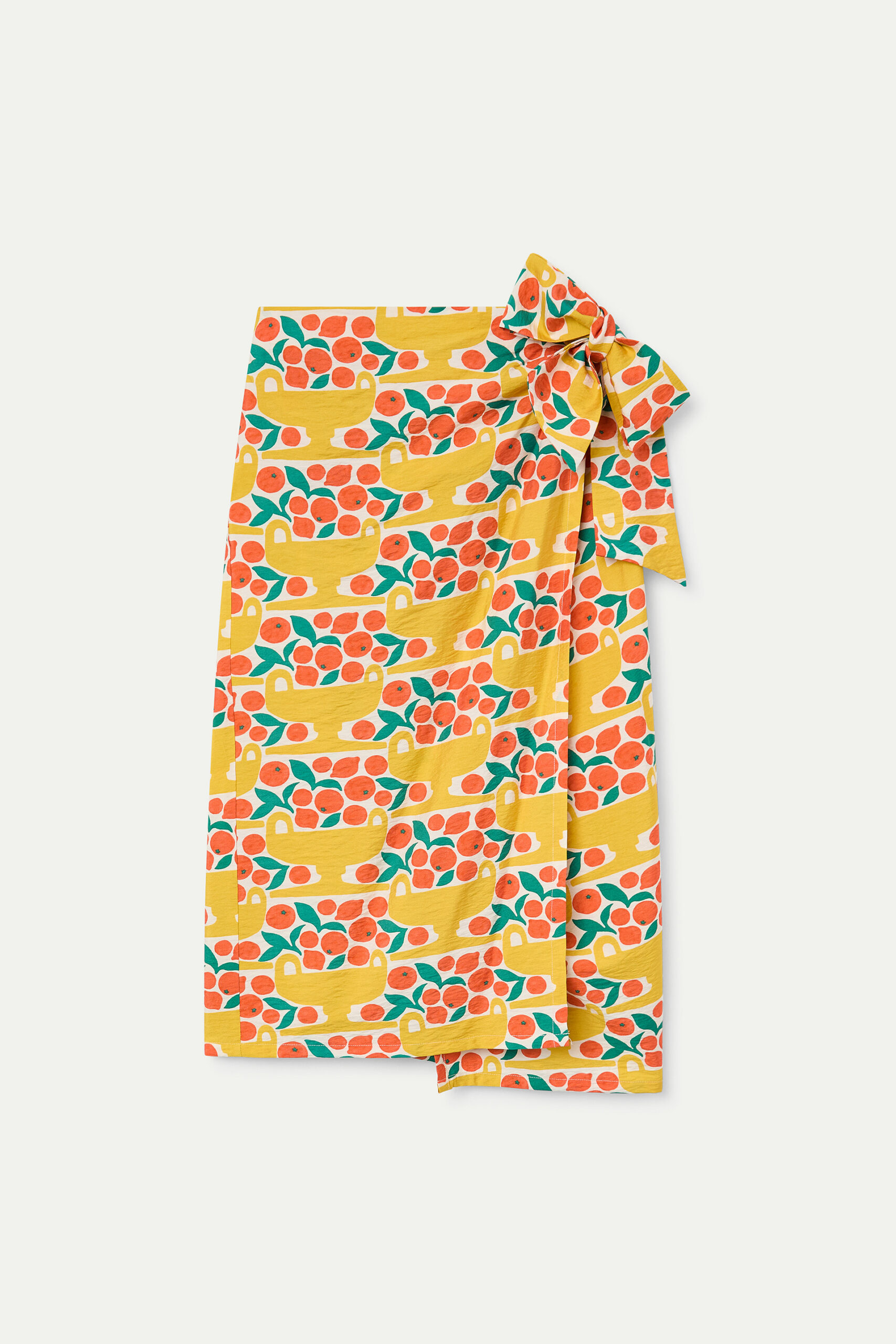 Falda midi pareo estampado Citrus