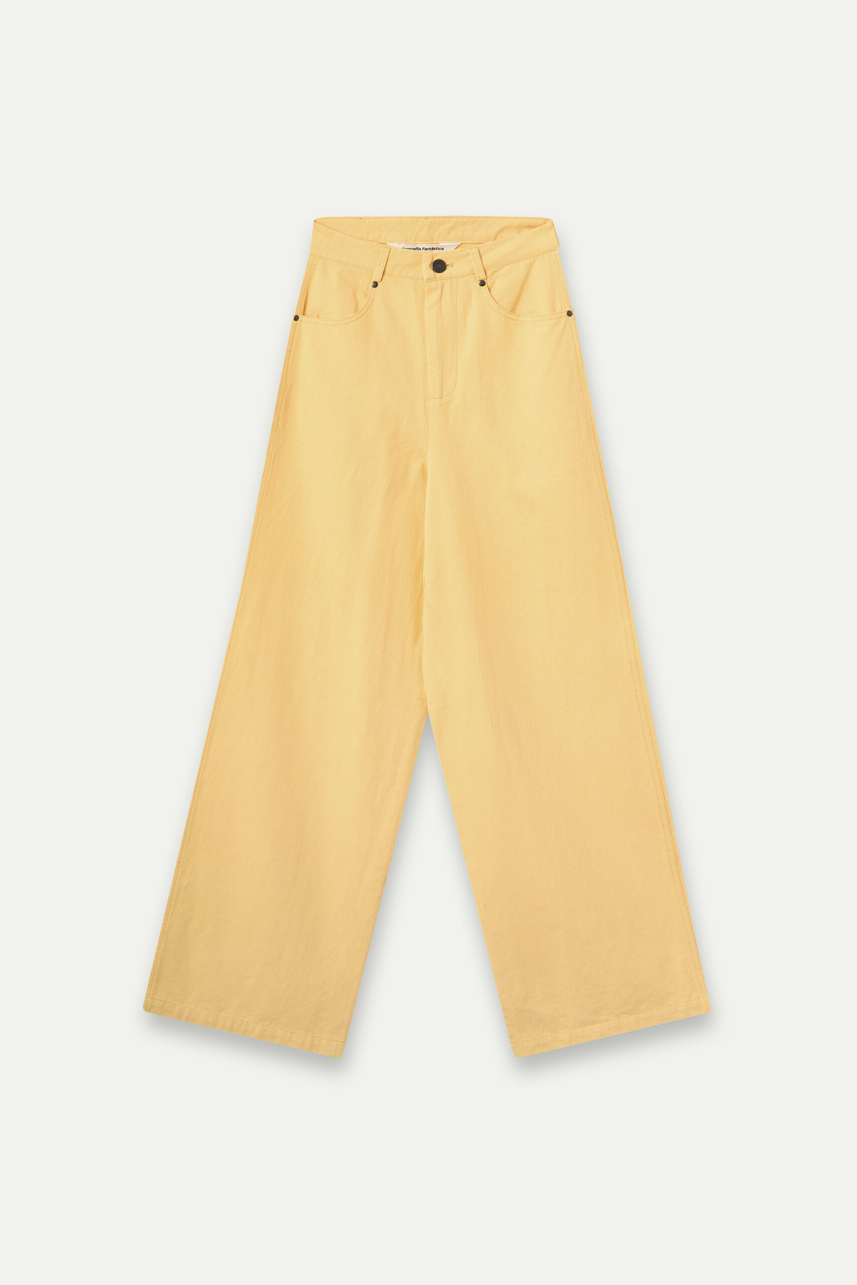 Pantalón wide leg amarillo de algodón